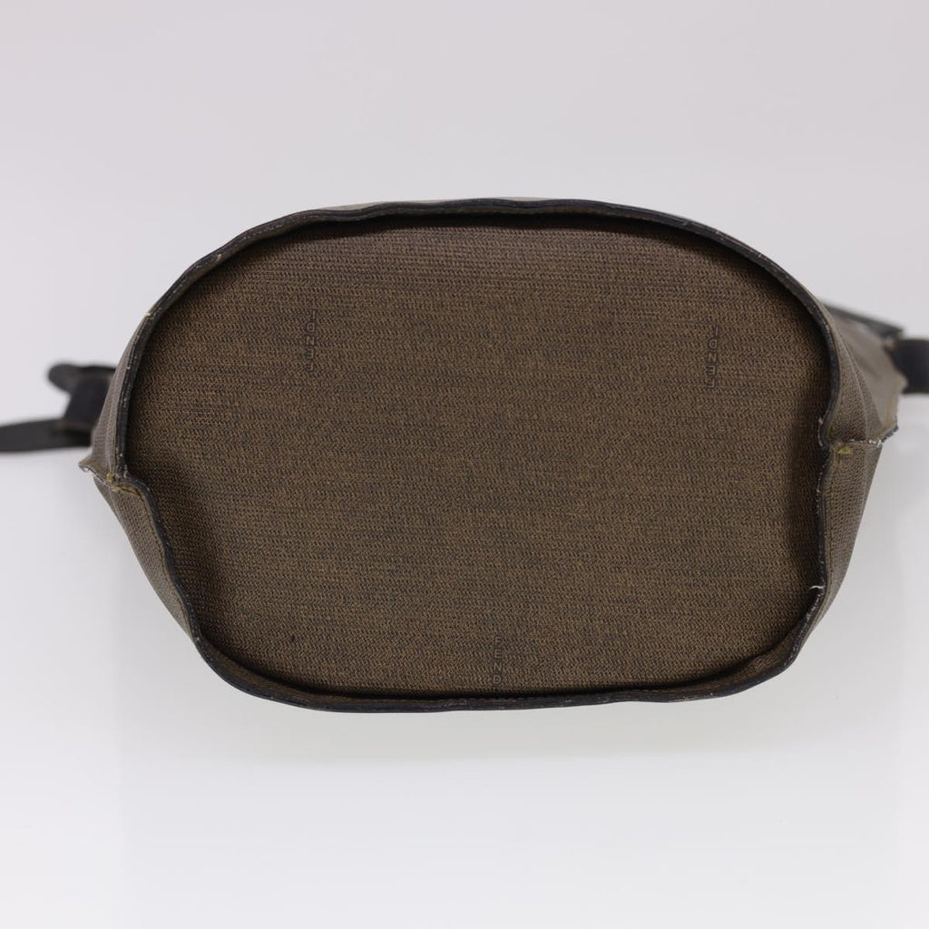 FENDI Shoulder Bag PVC Leather Dark Brown ar9213