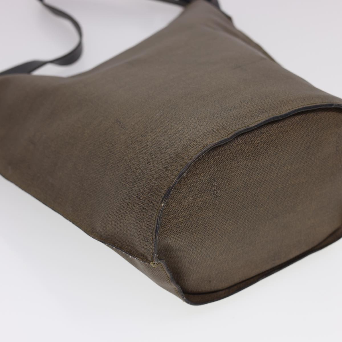 FENDI Shoulder Bag PVC Leather Dark Brown ar9213