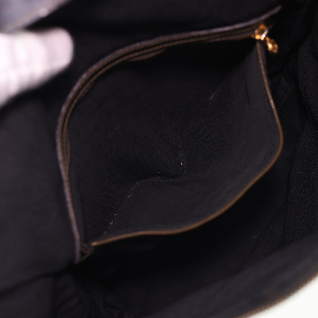 FENDI Shoulder Bag PVC Leather Dark Brown ar9213