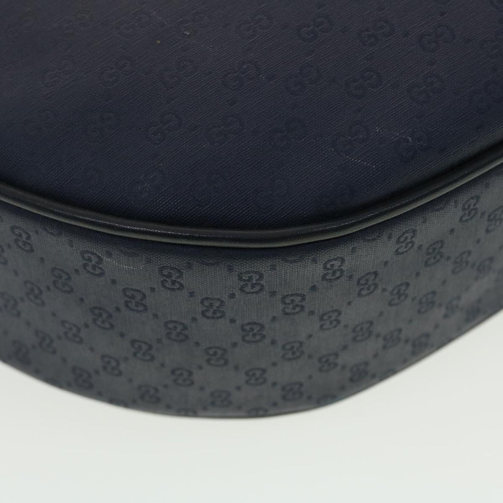 GUCCI Micro GG Canvas Shoulder Bag PVC Leather Navy ar9247