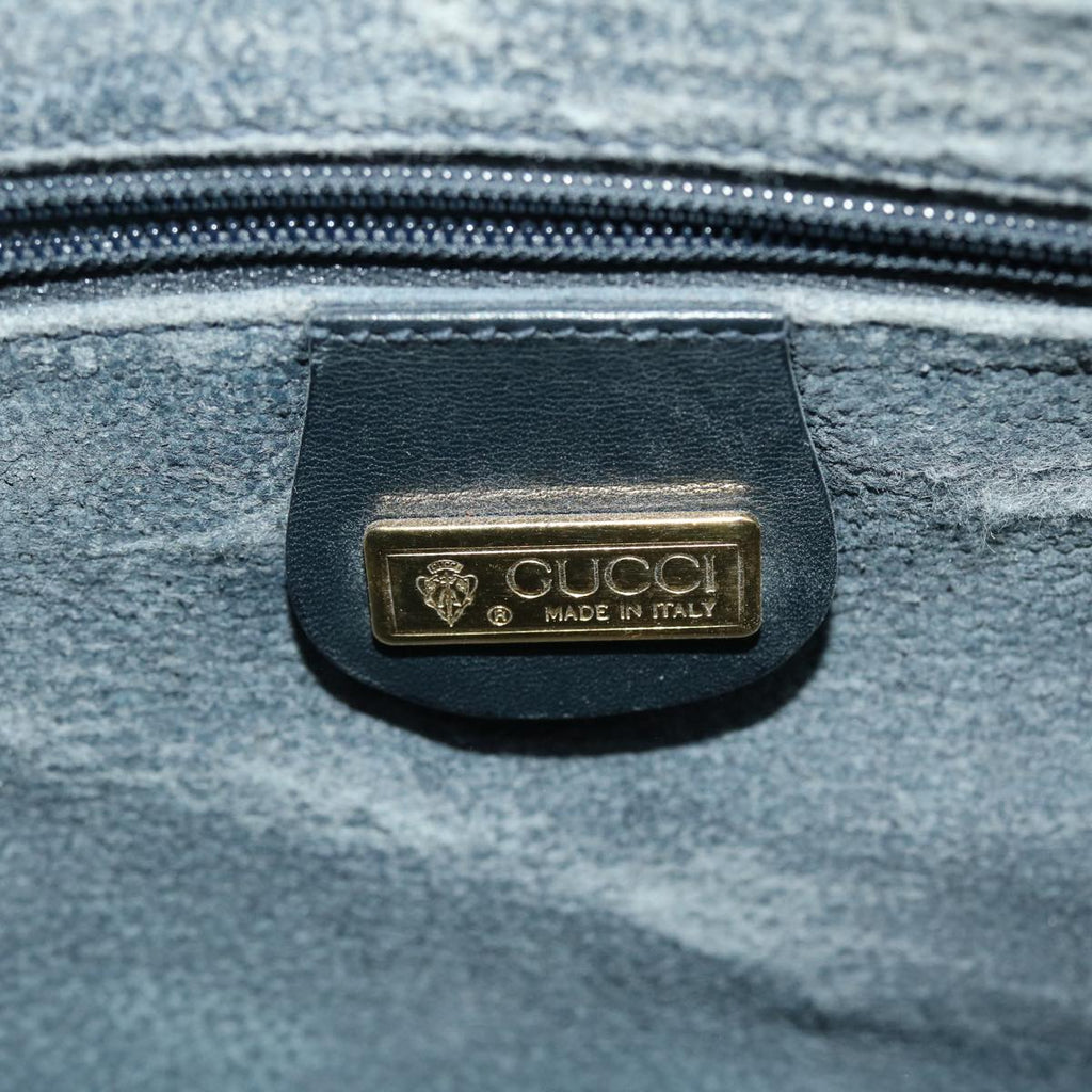 GUCCI Micro GG Canvas Shoulder Bag PVC Leather Navy ar9247