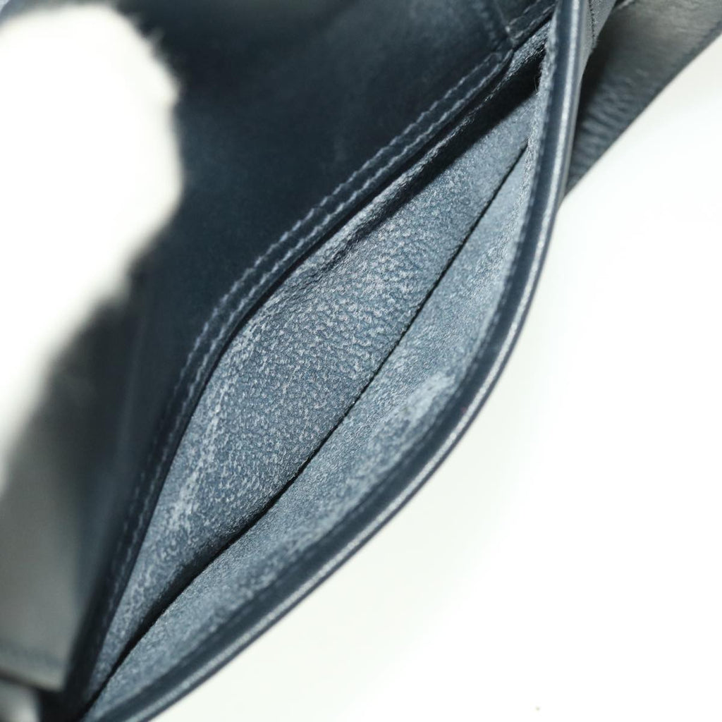GUCCI Micro GG Canvas Shoulder Bag PVC Leather Navy ar9247