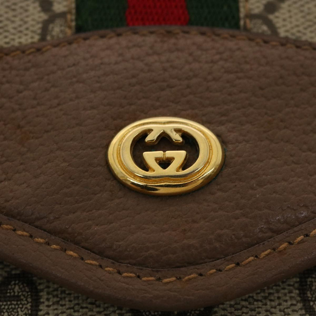 GUCCI GG Canvas Web Sherry Line Shoulder Bag Beige Red 001.113.6862 ar9275