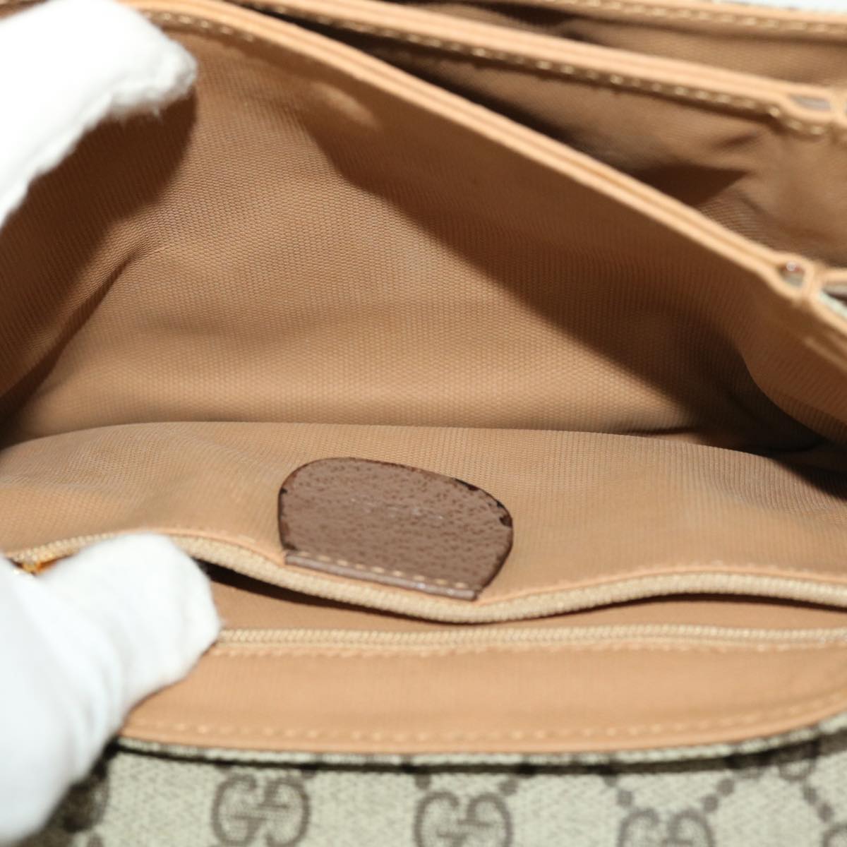 GUCCI GG Canvas Web Sherry Line Shoulder Bag Beige Red 001.113.6862 ar9275