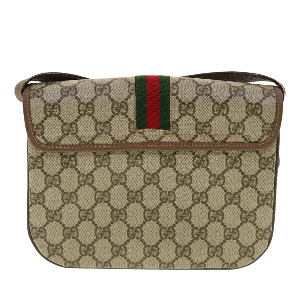 GUCCI GG Canvas Web Sherry Line Shoulder Bag Beige Red 001.113.6862 ar9275