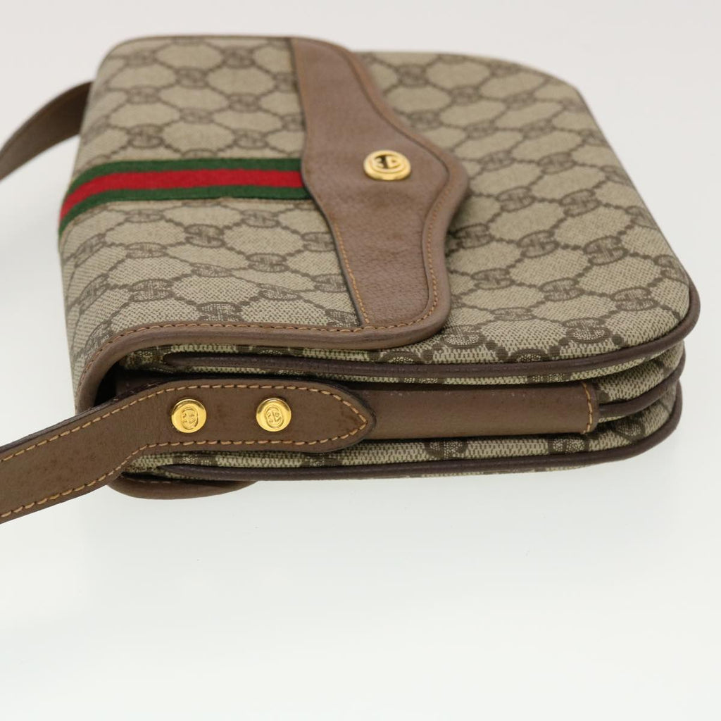 GUCCI GG Canvas Web Sherry Line Shoulder Bag Beige Red 001.113.6862 ar9275