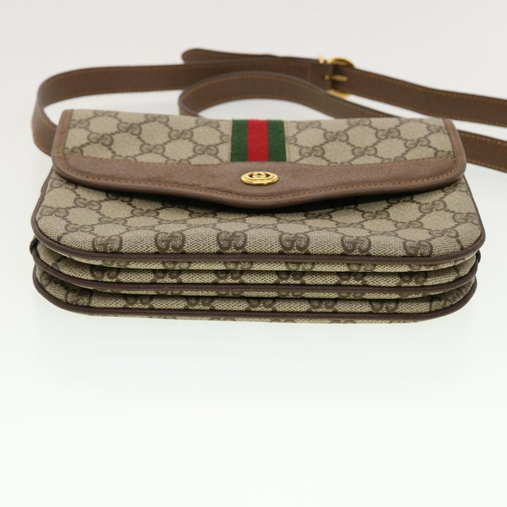 GUCCI GG Canvas Web Sherry Line Shoulder Bag Beige Red 001.113.6862 ar9275