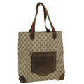 GUCCI GG Canvas Web Sherry Line Tote Bag Beige Red Green ar9393