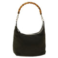 GUCCI Bamboo Shoulder Bag Nylon Brown 0000531200047 ar9405