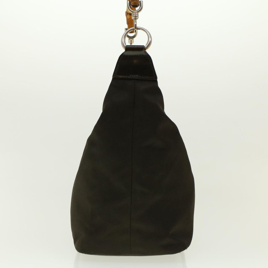 GUCCI Bamboo Shoulder Bag Nylon Brown 0000531200047 ar9405