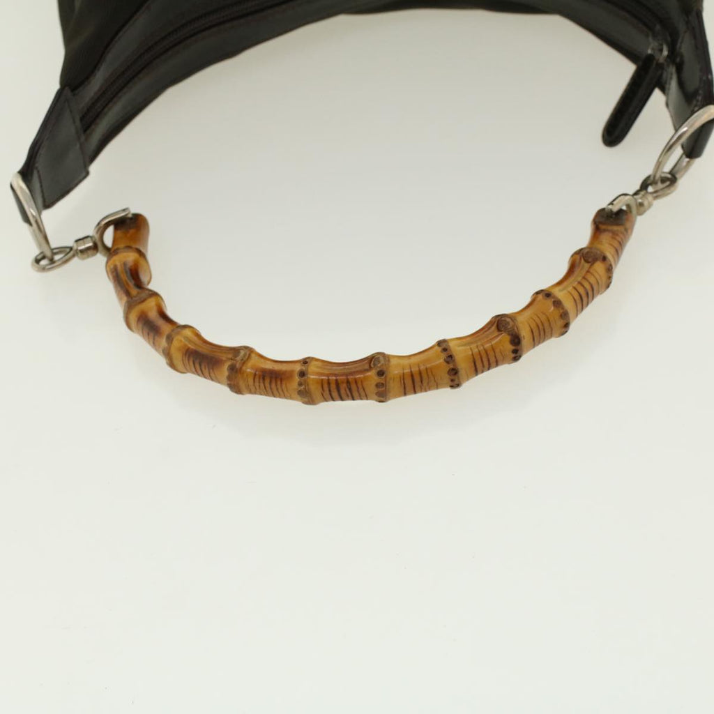 GUCCI Bamboo Shoulder Bag Nylon Brown 0000531200047 ar9405