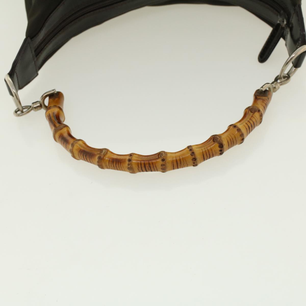 GUCCI Bamboo Shoulder Bag Nylon Brown 0000531200047 ar9405