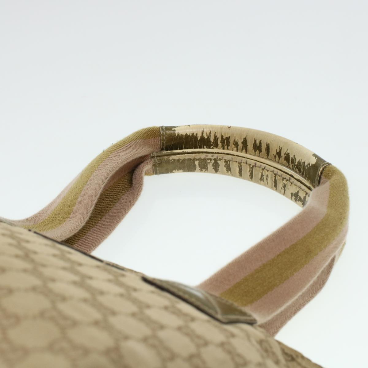 GUCCI GG Canvas Sherry Line Tote Bag Beige Green Pink 131230 ar9406