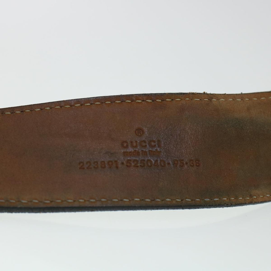 GUCCI GG Canvas Interlocking Belt Leather Canvas 43.3"" Black ar9475