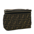 FENDI Zucca Canvas Vanity Cosmetic Pouch Black Brown ar9544B