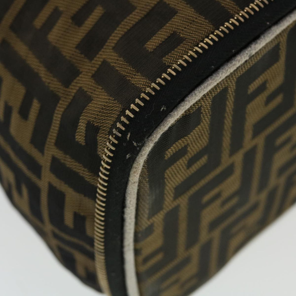FENDI Zucca Canvas Vanity Cosmetic Pouch Black Brown ar9544B