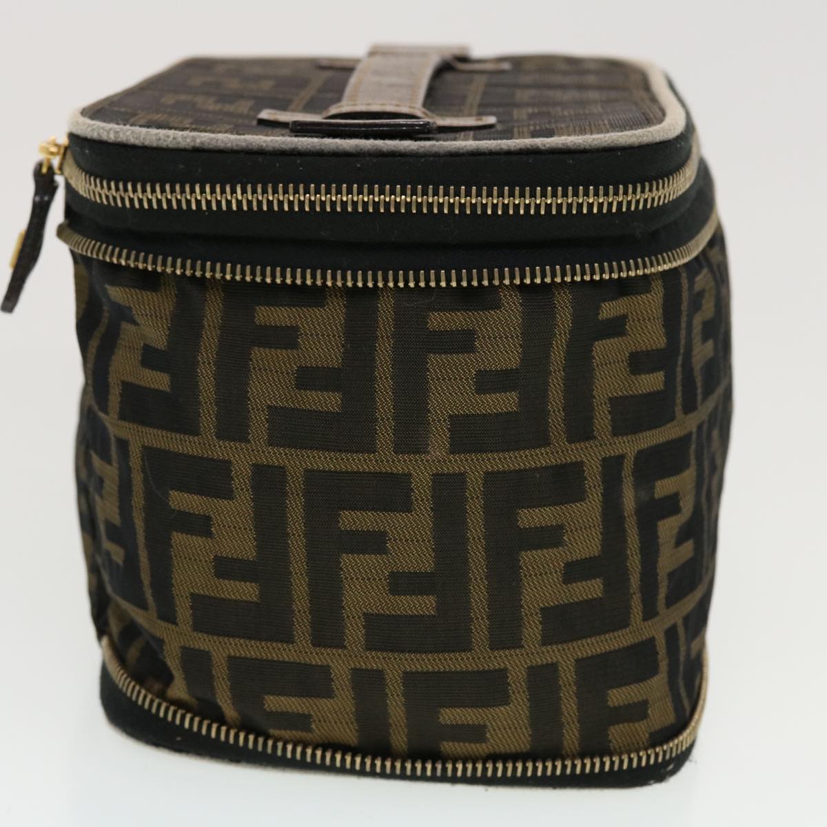 FENDI Zucca Canvas Vanity Cosmetic Pouch Black Brown ar9544B