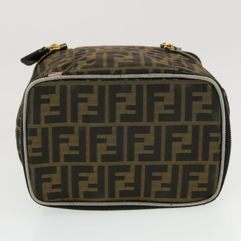 FENDI Zucca Canvas Vanity Cosmetic Pouch Black Brown ar9544B