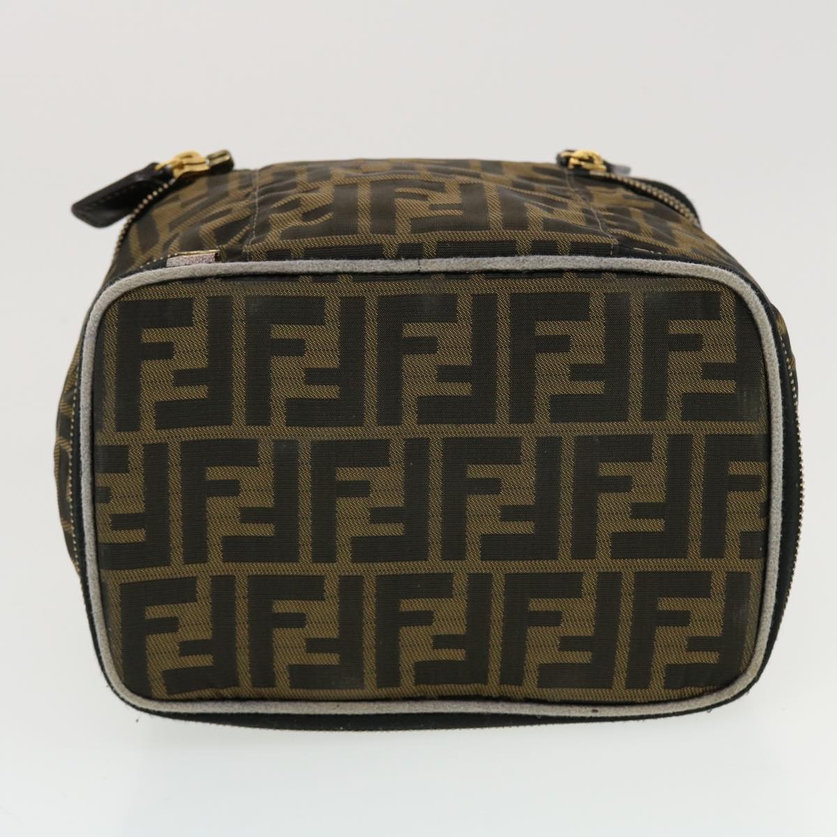 FENDI Zucca Canvas Vanity Cosmetic Pouch Black Brown ar9544B