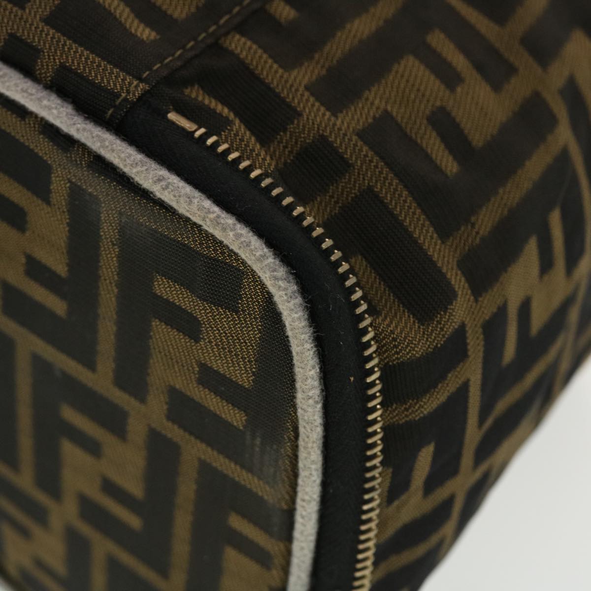 FENDI Zucca Canvas Vanity Cosmetic Pouch Black Brown ar9544B
