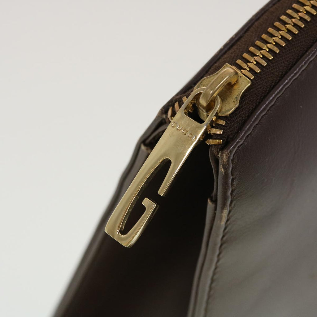 GUCCI Hand Bag Leather Brown ar9546B