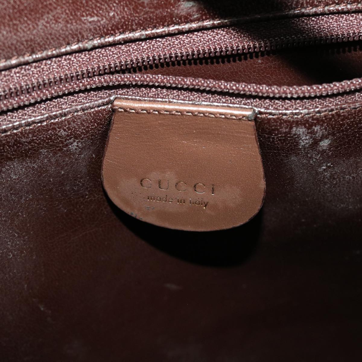 GUCCI Hand Bag Leather Brown ar9546B