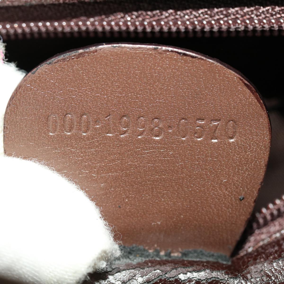 GUCCI Hand Bag Leather Brown ar9546B
