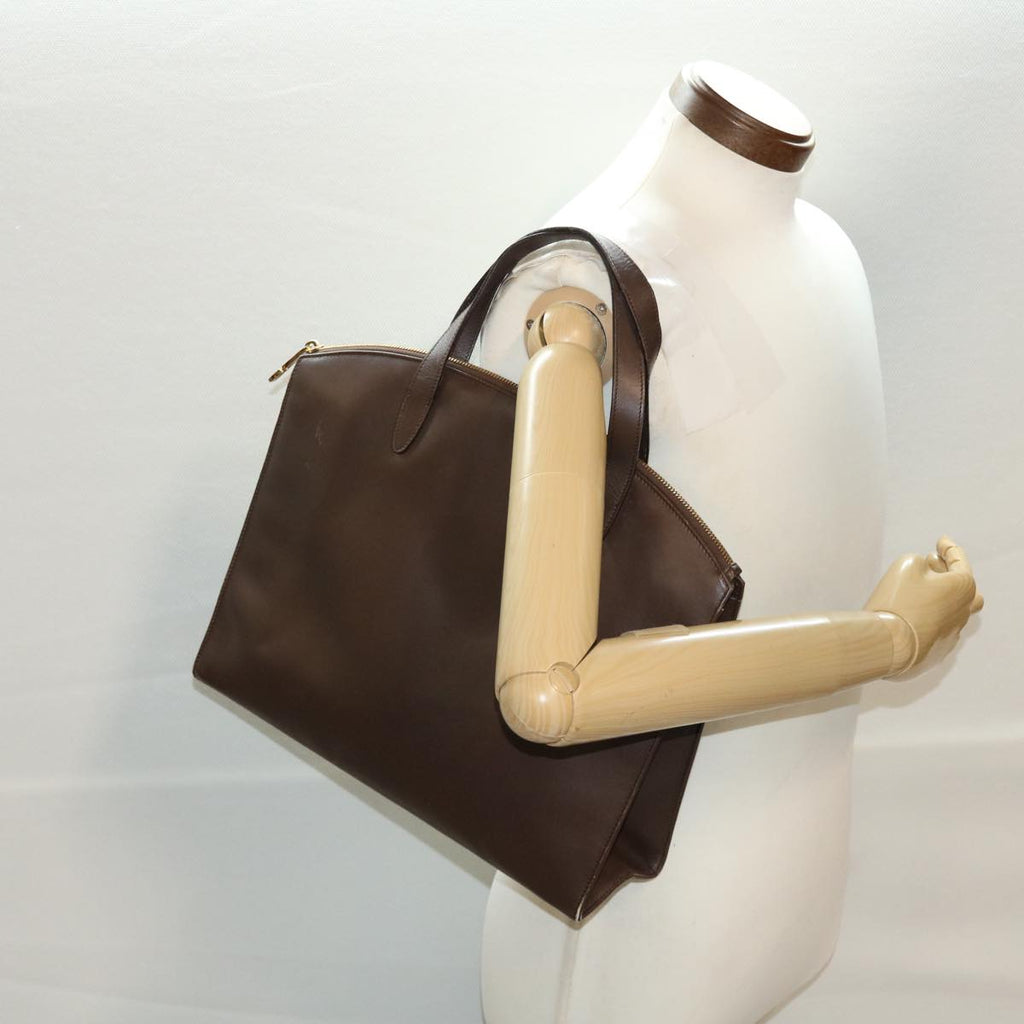 GUCCI Hand Bag Leather Brown ar9546B