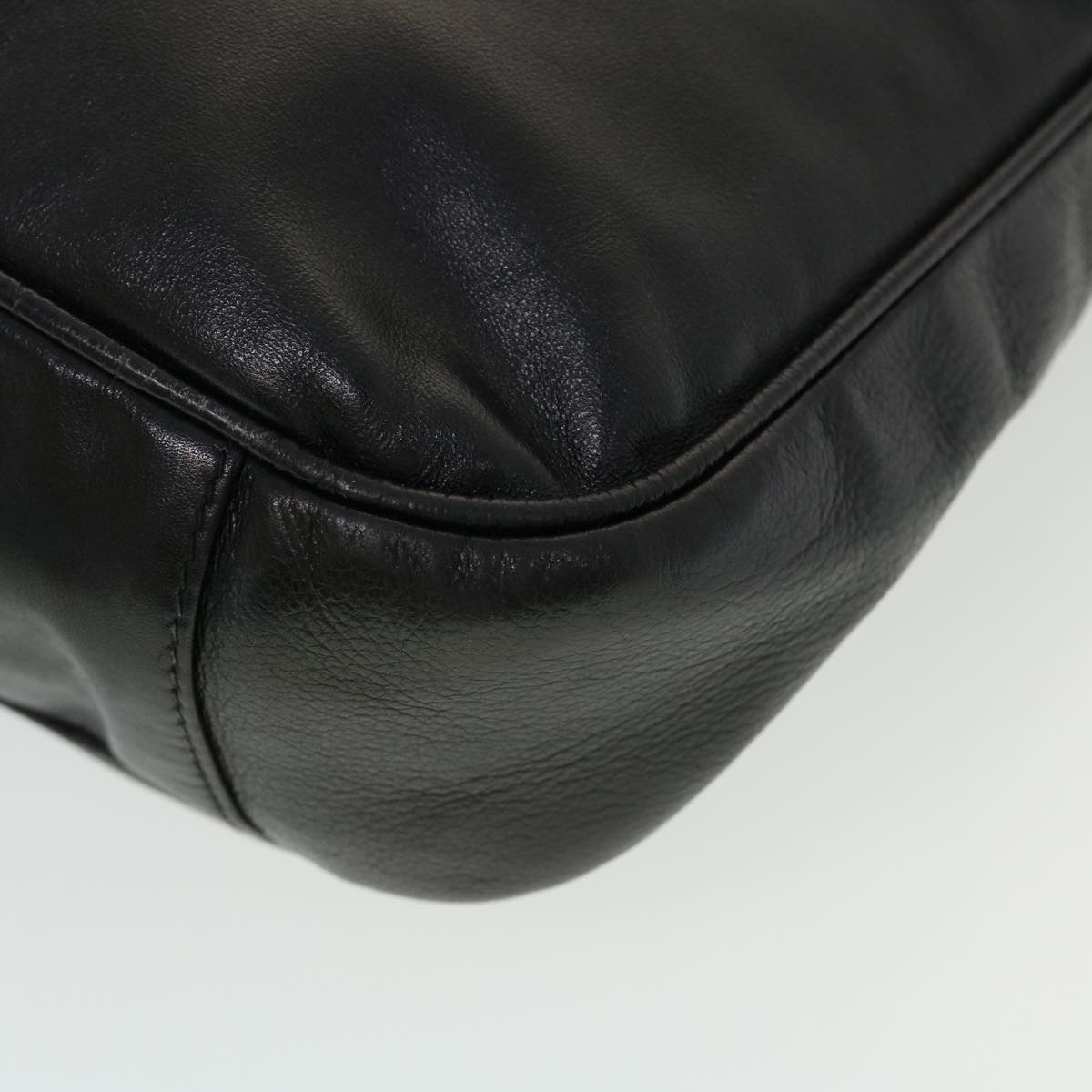GUCCI Bamboo Hand Bag Leather Black ar9548B