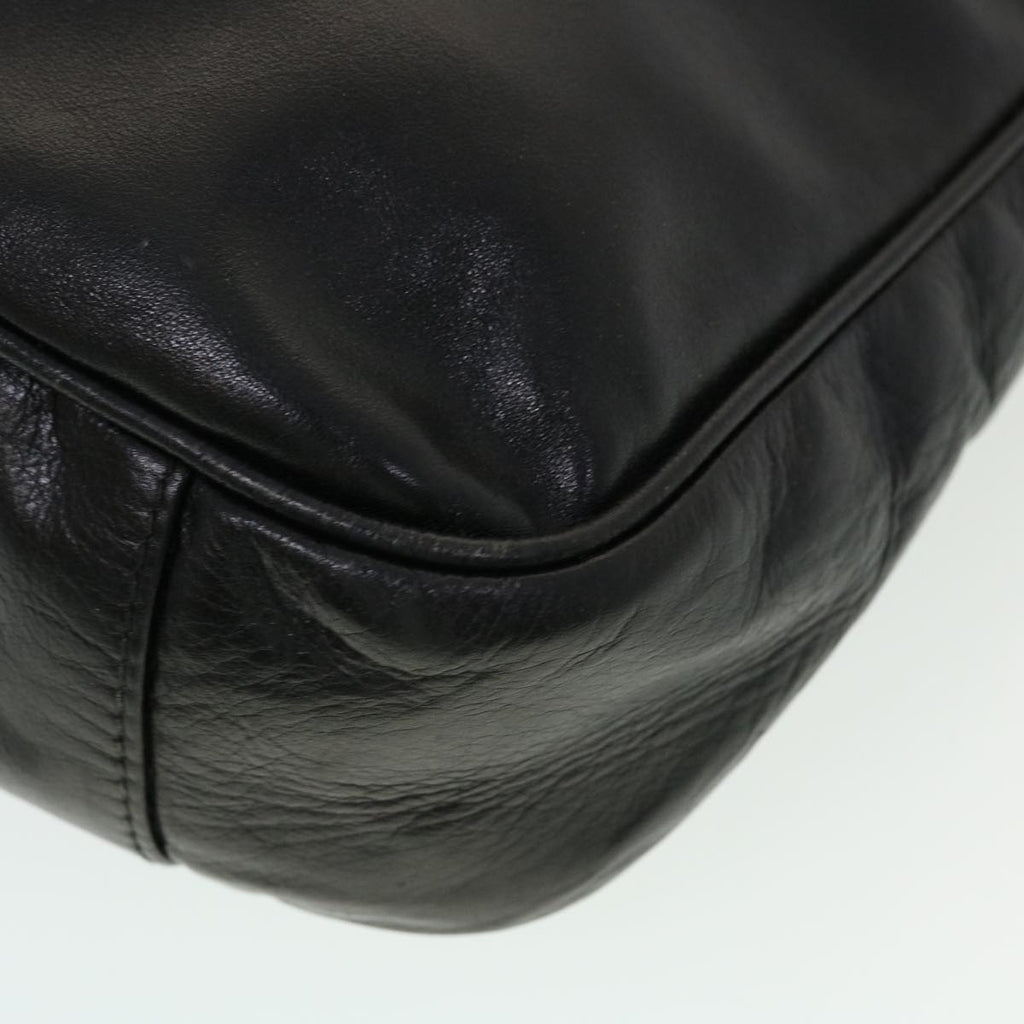 GUCCI Bamboo Hand Bag Leather Black ar9548B
