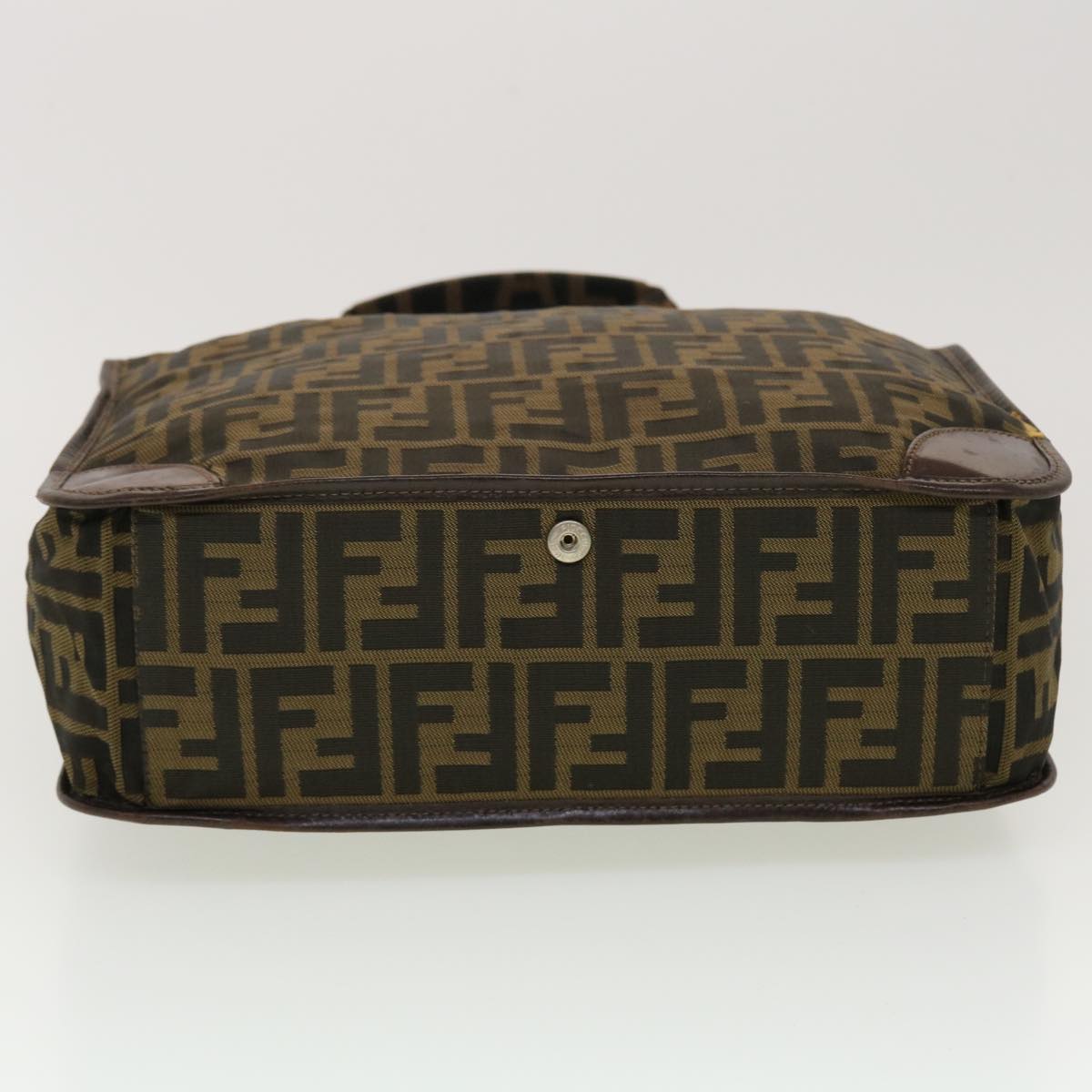 FENDI Zucca Canvas Hand Bag Black Brown 2321.26555.098 ar9639