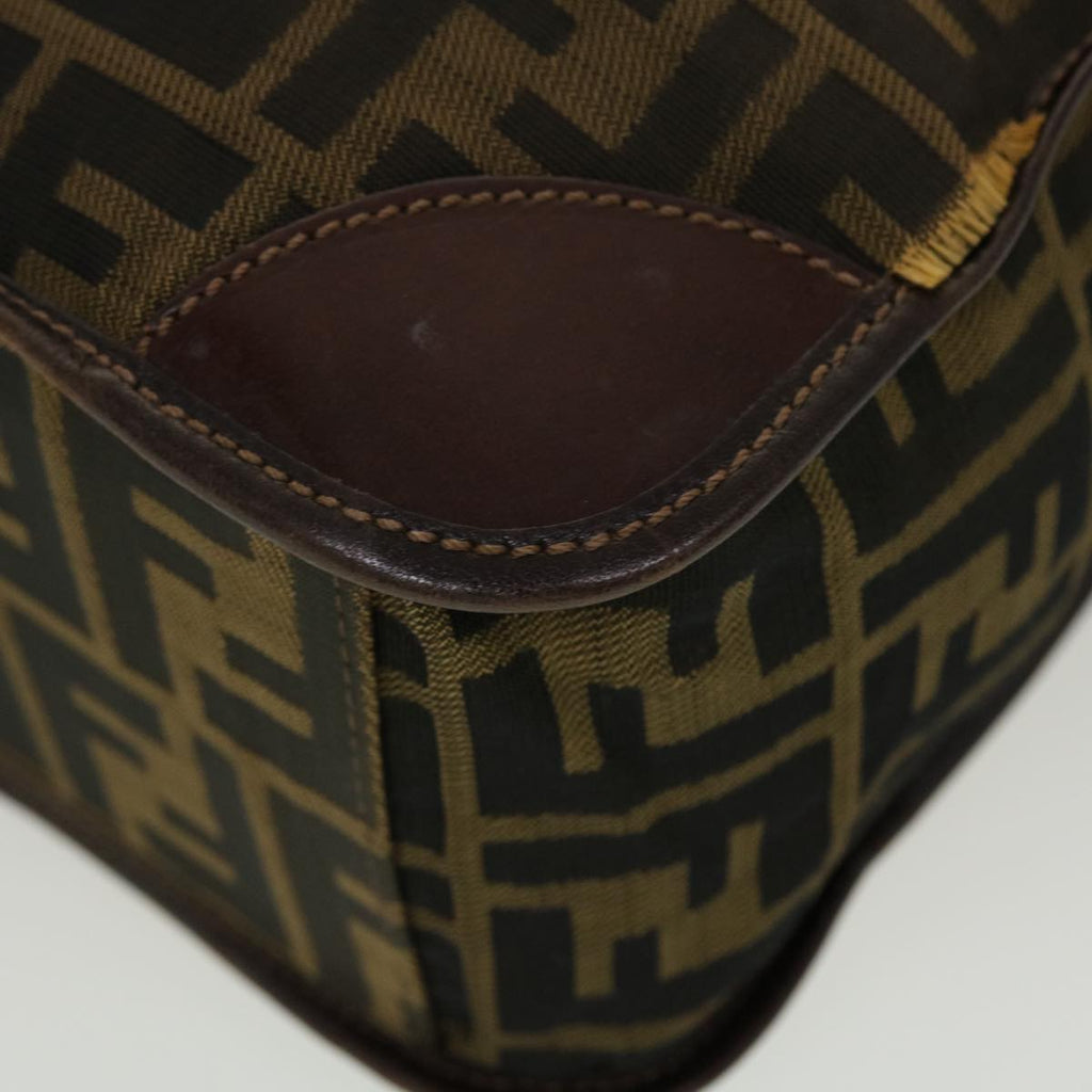FENDI Zucca Canvas Hand Bag Black Brown 2321.26555.098 ar9639