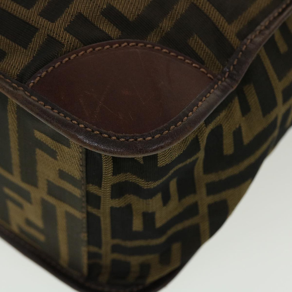 FENDI Zucca Canvas Hand Bag Black Brown 2321.26555.098 ar9639