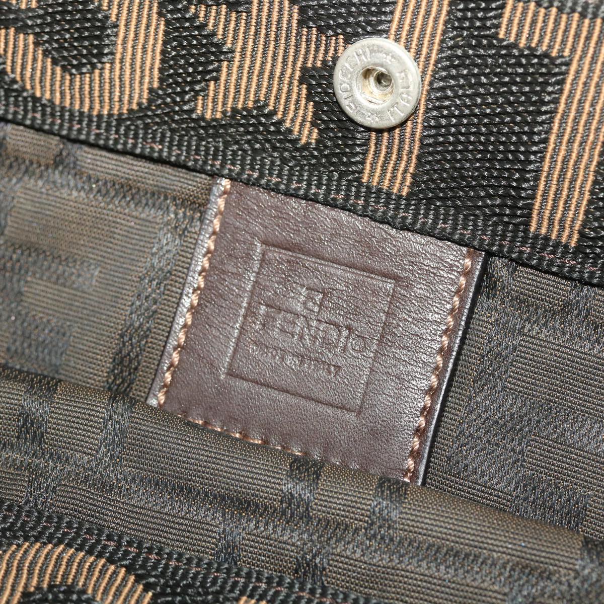 FENDI Zucca Canvas Hand Bag Black Brown 2321.26555.098 ar9639