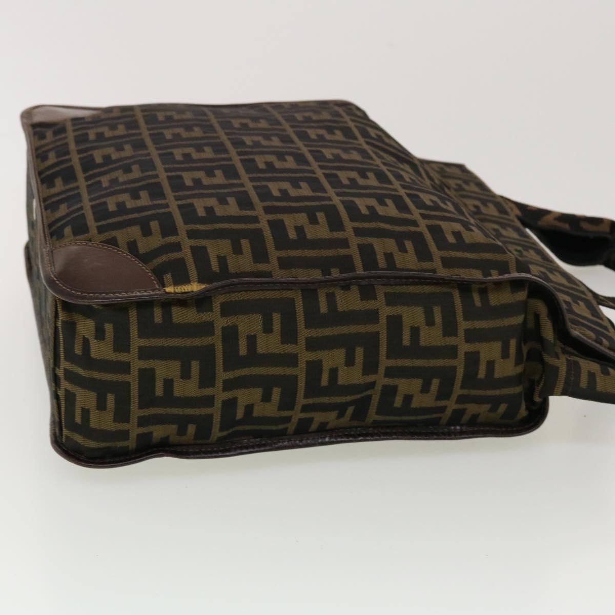 FENDI Zucca Canvas Hand Bag Black Brown 2321.26555.098 ar9639