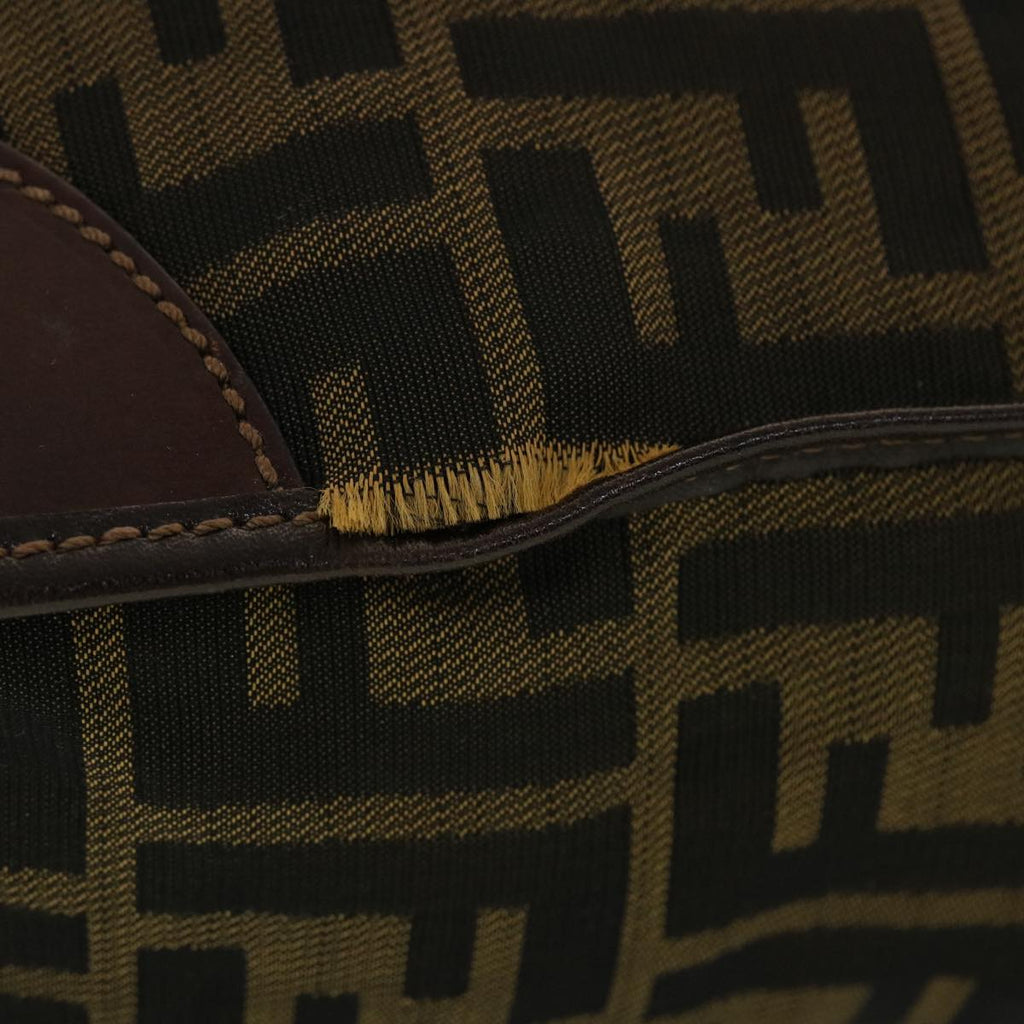 FENDI Zucca Canvas Hand Bag Black Brown 2321.26555.098 ar9639