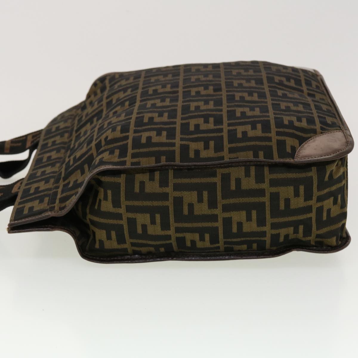 FENDI Zucca Canvas Hand Bag Black Brown 2321.26555.098 ar9639