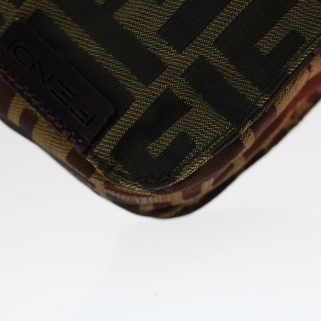 FENDI Zucca Canvas Shoulder Bag Black Brown ar9736