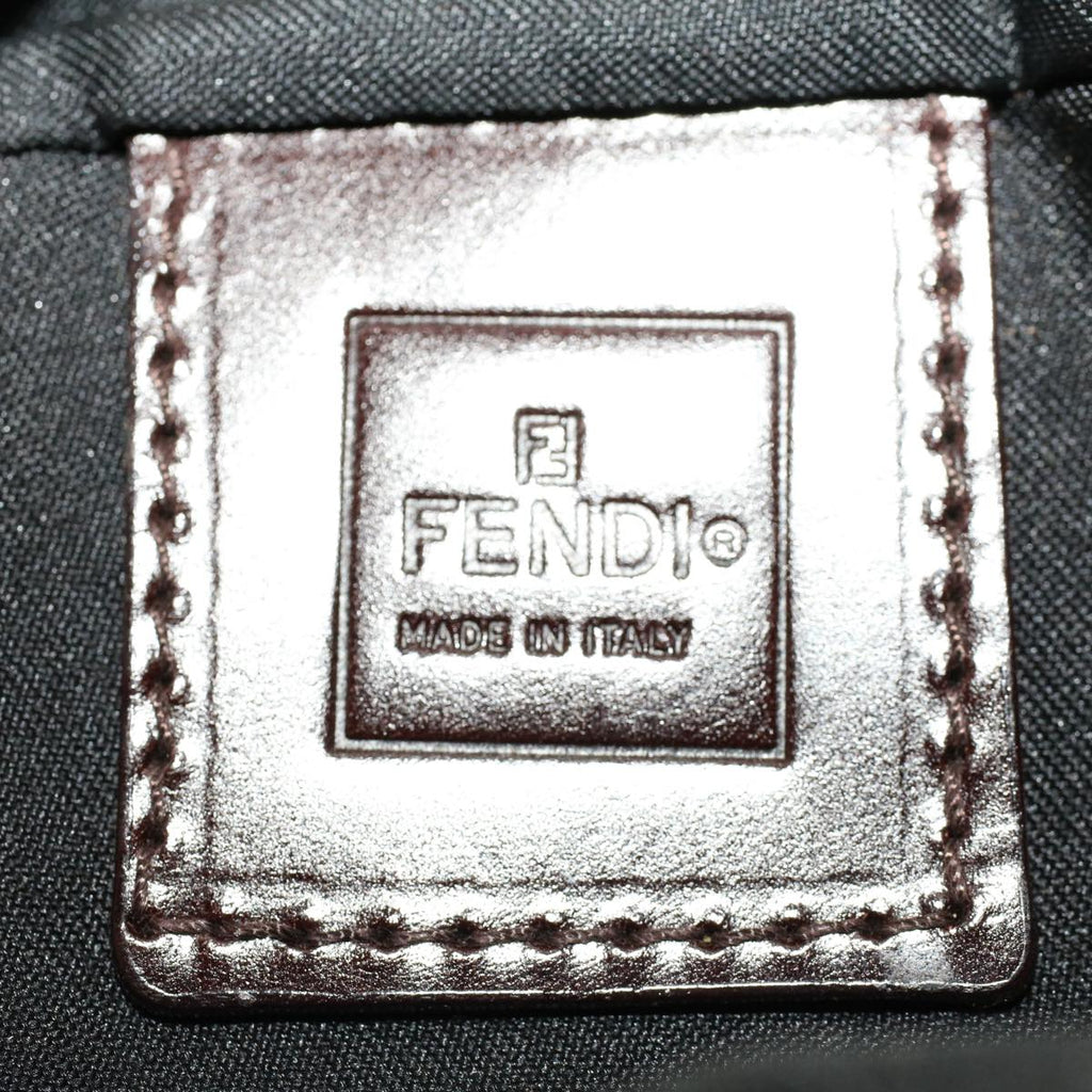 FENDI Zucca Canvas Shoulder Bag Black Brown ar9736