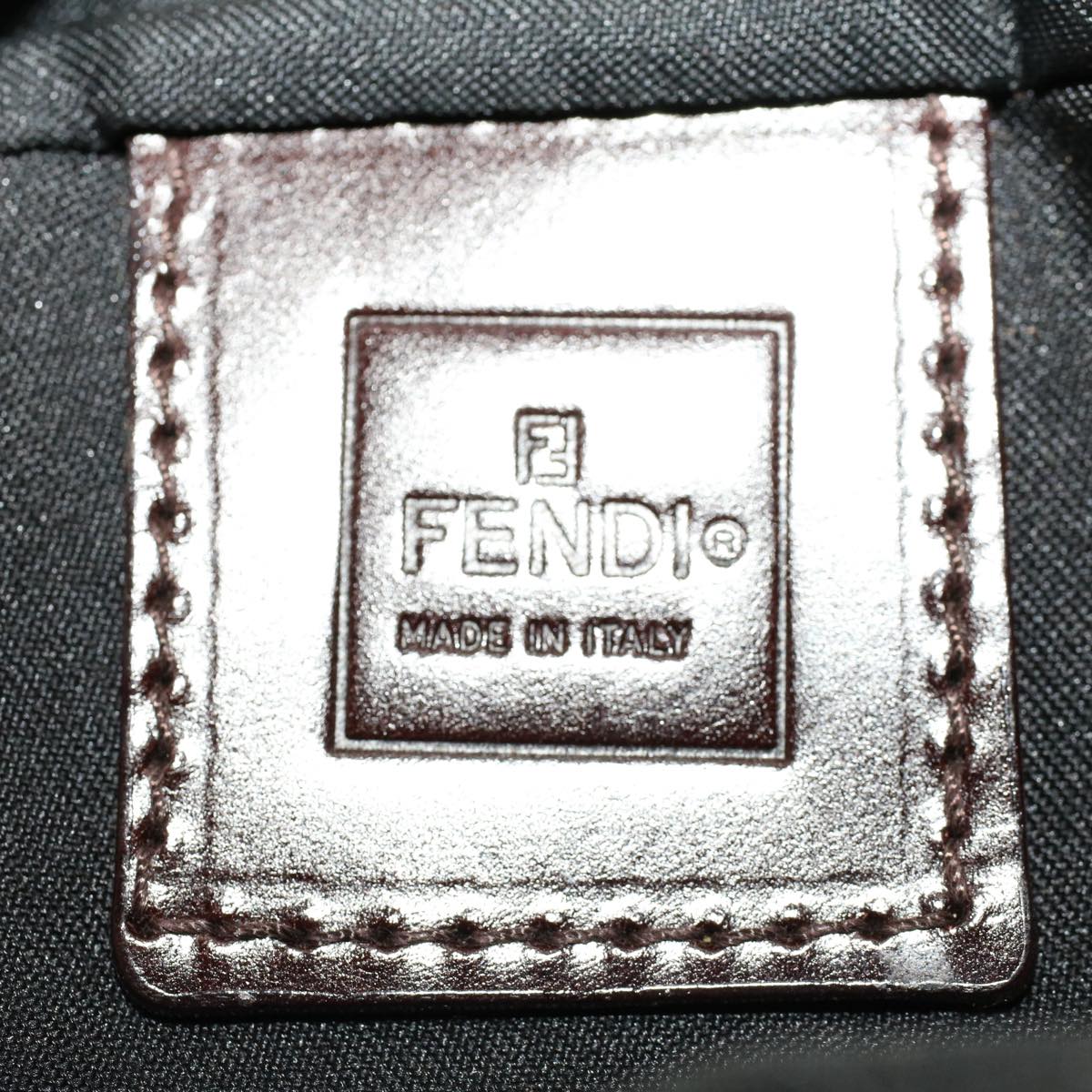FENDI Zucca Canvas Shoulder Bag Black Brown ar9736