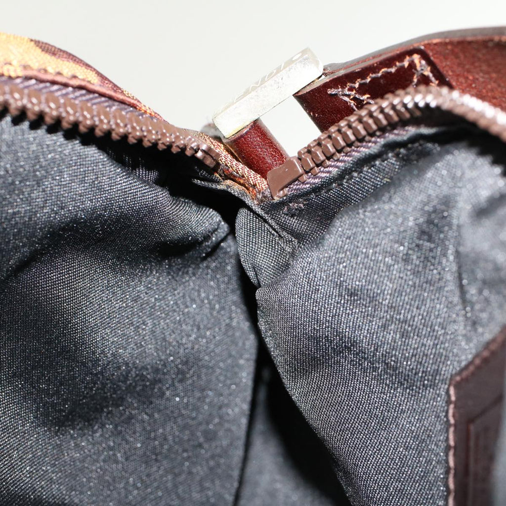 FENDI Zucca Canvas Shoulder Bag Black Brown ar9736