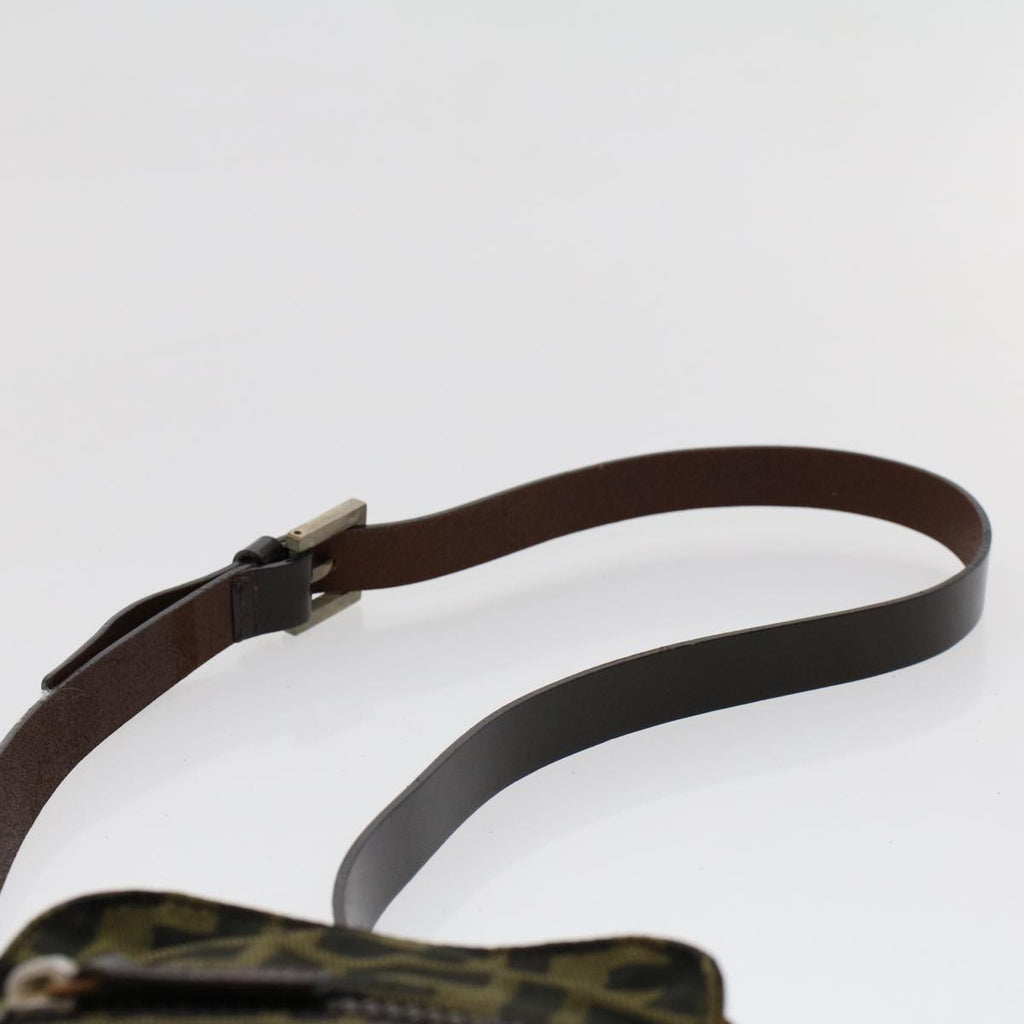 FENDI Zucca Canvas Shoulder Bag Black Brown ar9736