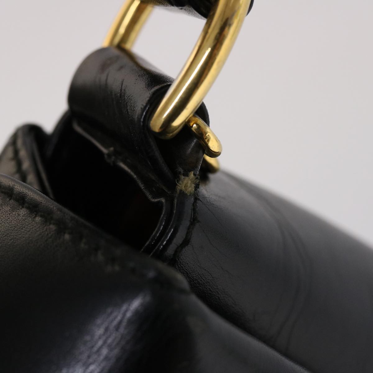 GUCCI Bamboo Shoulder Bag Leather 2way Black 000.926.0175 ar9771