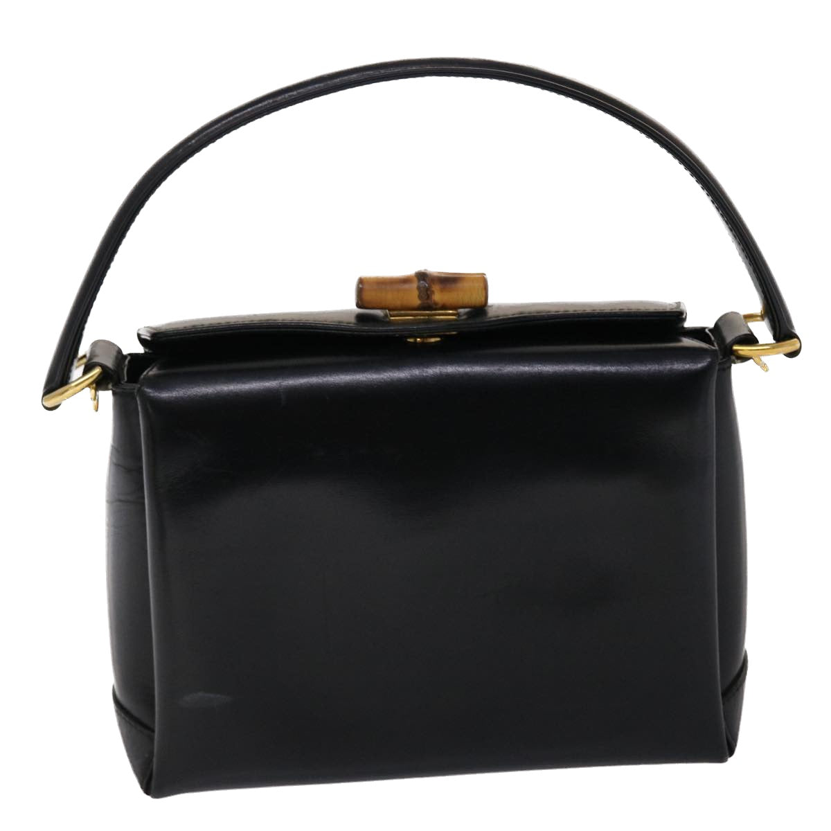 GUCCI Bamboo Shoulder Bag Leather 2way Black 000.926.0175 ar9771