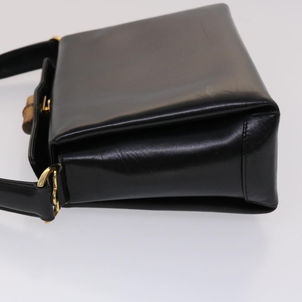 GUCCI Bamboo Shoulder Bag Leather 2way Black 000.926.0175 ar9771