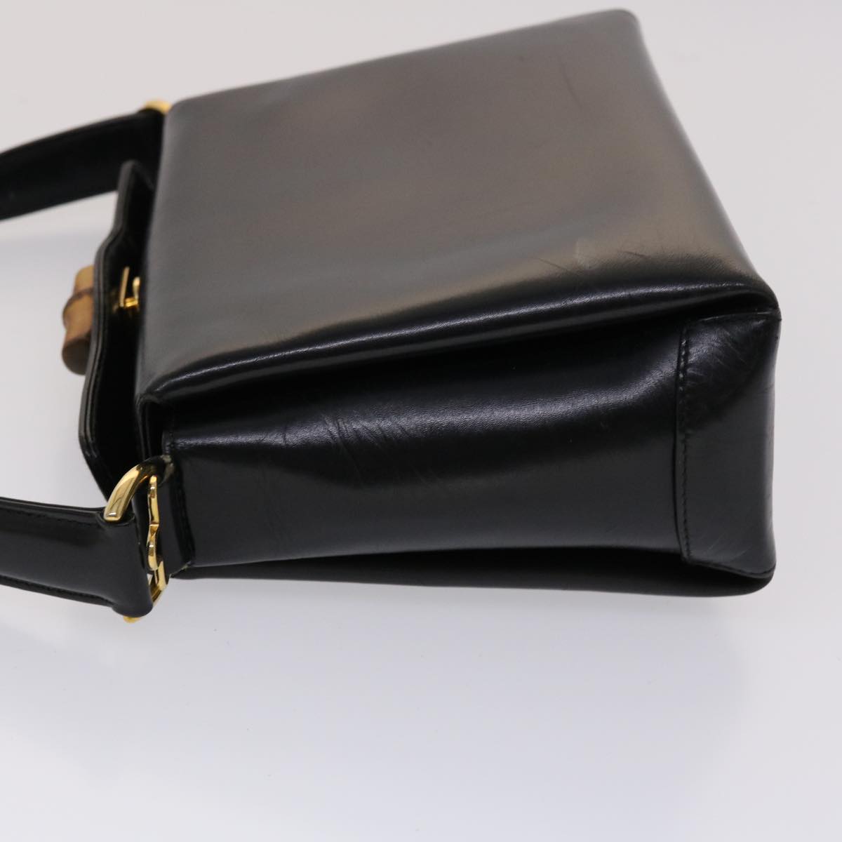 GUCCI Bamboo Shoulder Bag Leather 2way Black 000.926.0175 ar9771