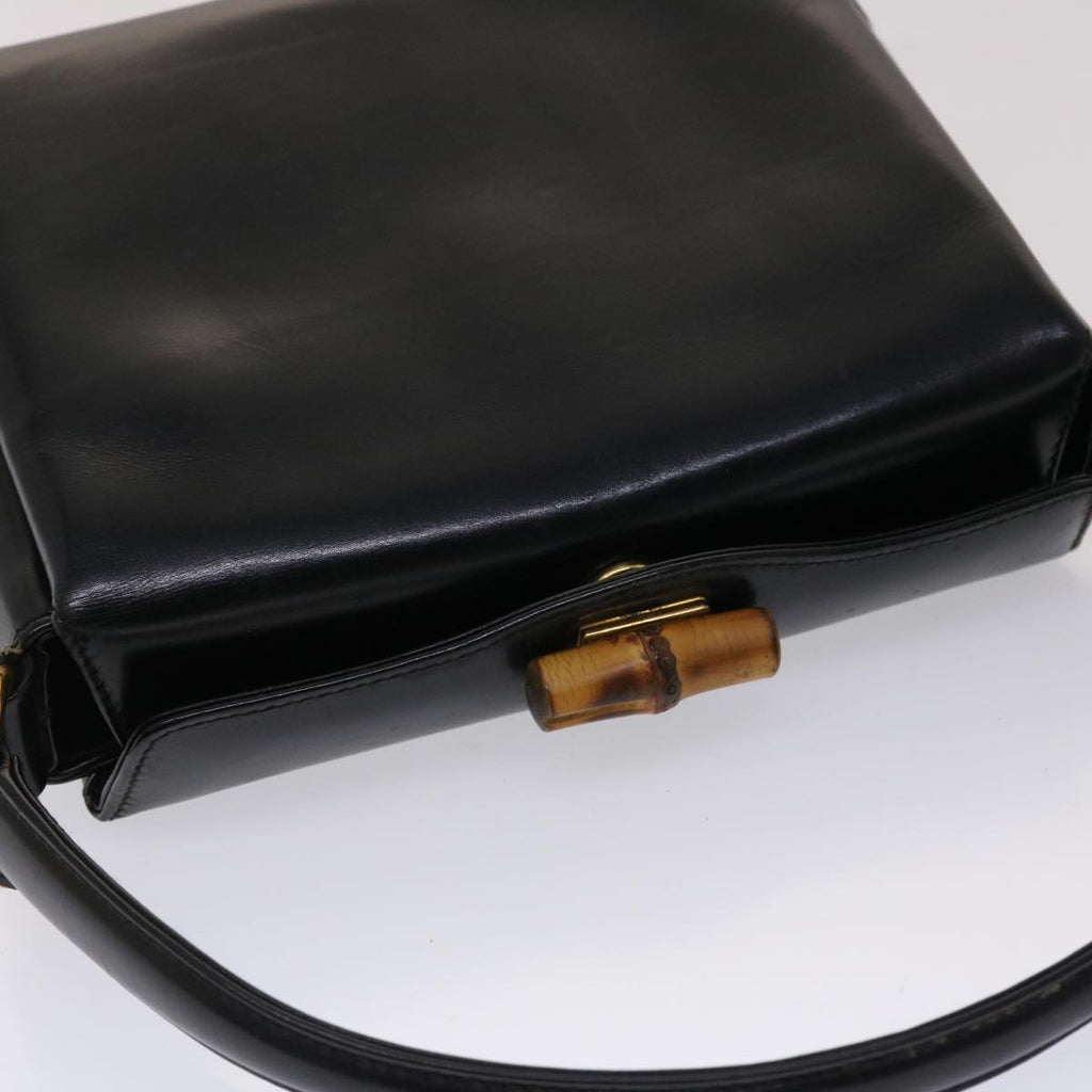 GUCCI Bamboo Shoulder Bag Leather 2way Black 000.926.0175 ar9771