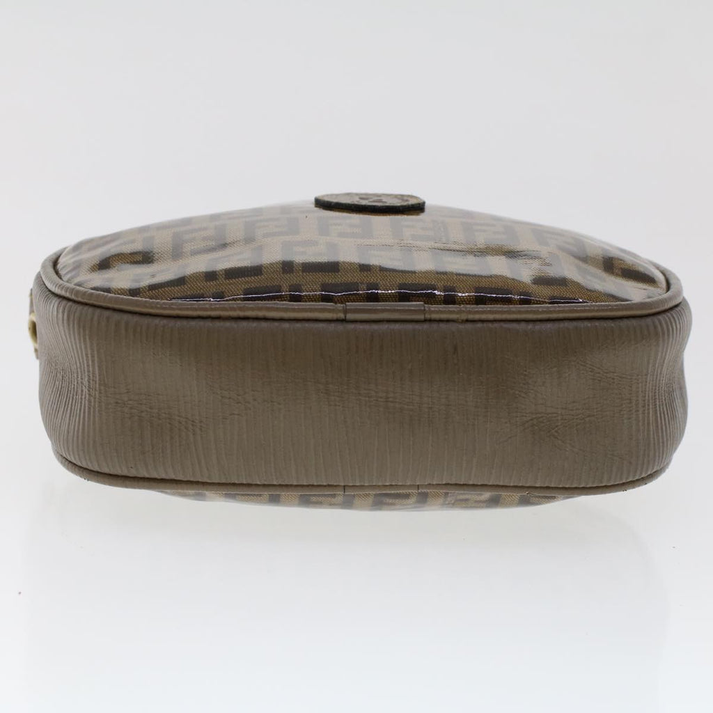 FENDI Zucchino Pequin Canvas Clutch Bag PVC Leather 3Set Blue Brown ar9837