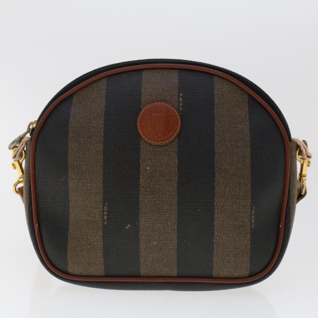 FENDI Zucchino Pequin Canvas Clutch Bag PVC Leather 3Set Blue Brown ar9837