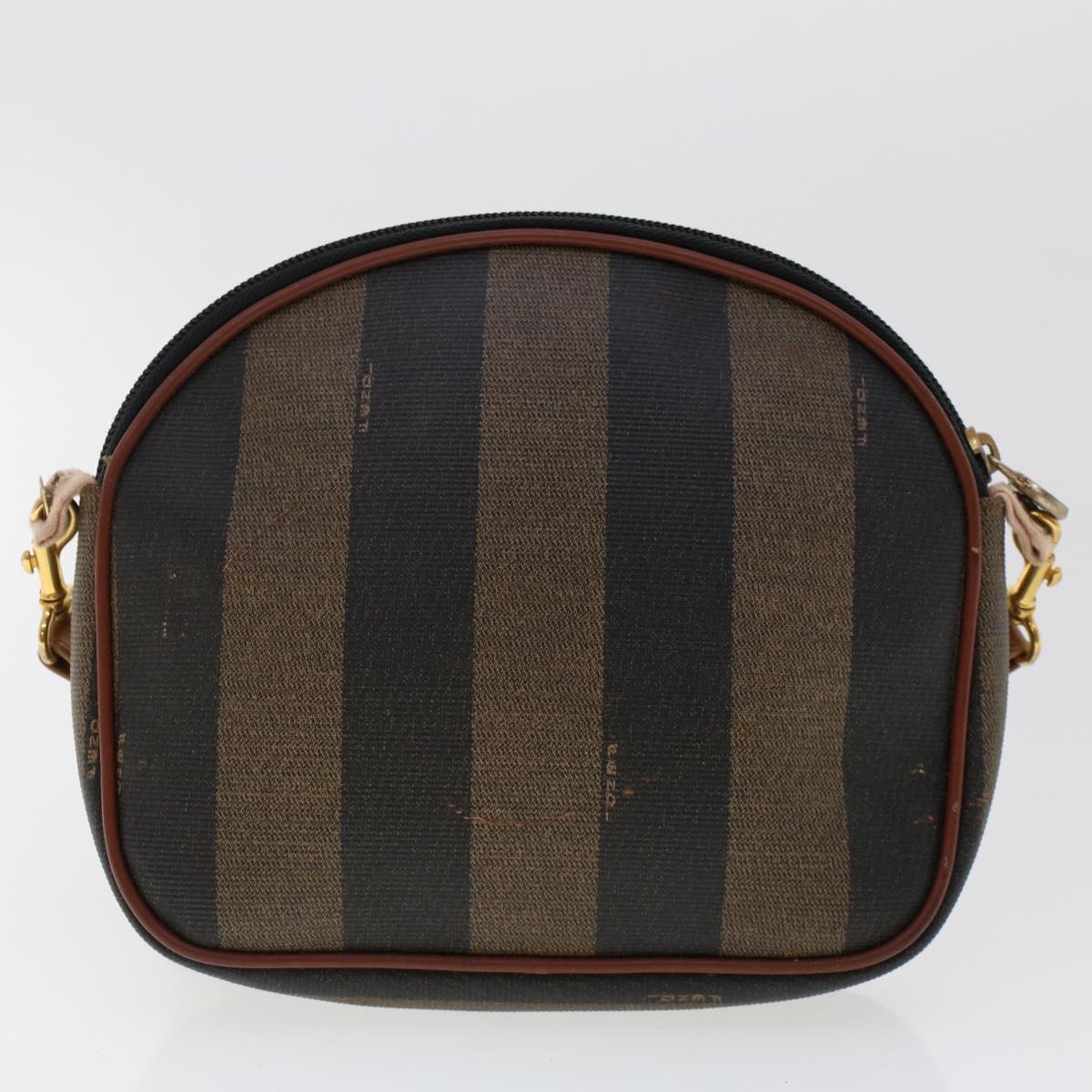 FENDI Zucchino Pequin Canvas Clutch Bag PVC Leather 3Set Blue Brown ar9837